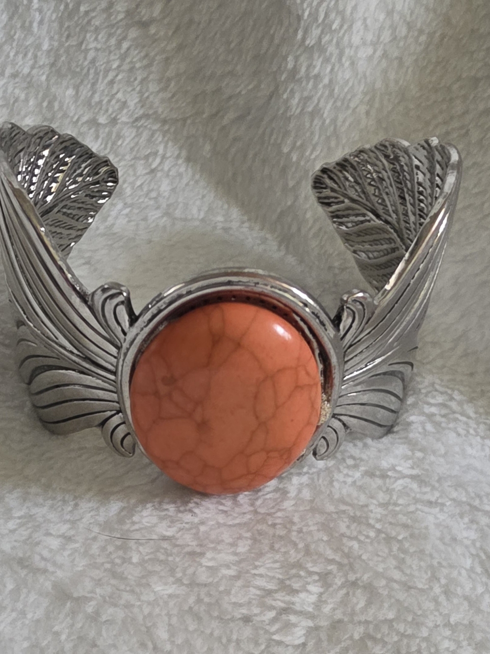 Paparazzi "Born to Soar" Orange Stone Feather Cuff Bracelet